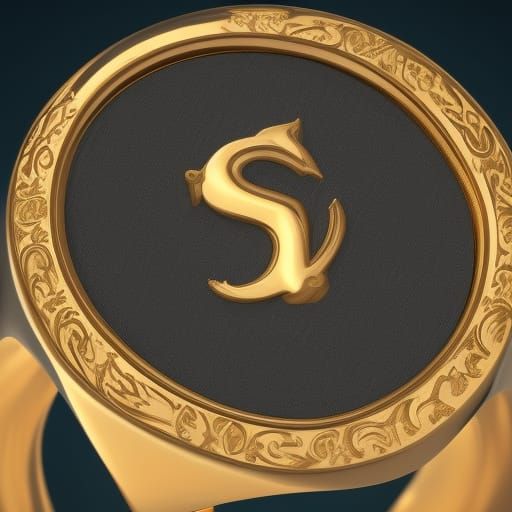 Personalized Signet Ring: Detailed Matte Painting