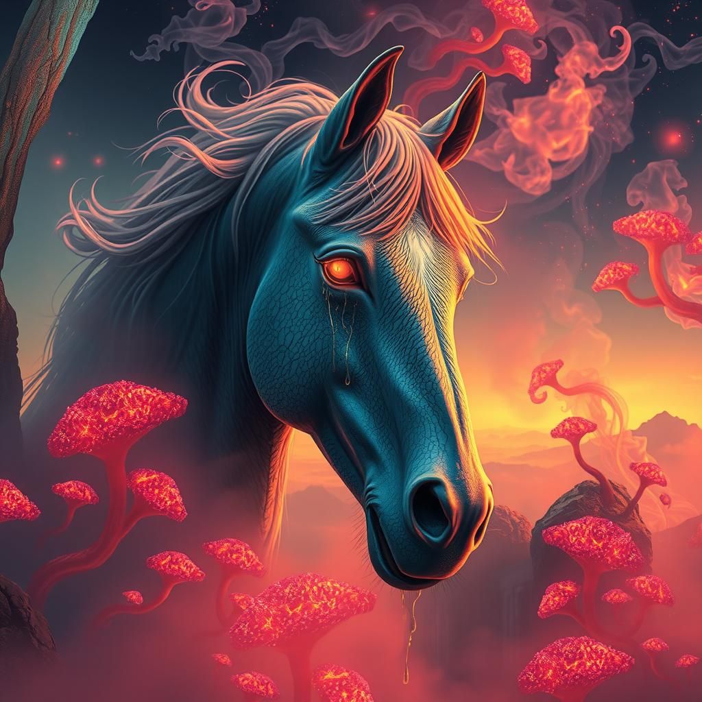 Horse to Vapor Morphosis in Mystical Wonderland