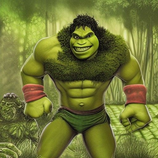 Green Ogre Dances in a Verdant Forest