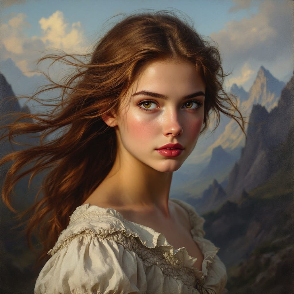 Determined Princess of the Poor in Dramatic Baroque Portrait