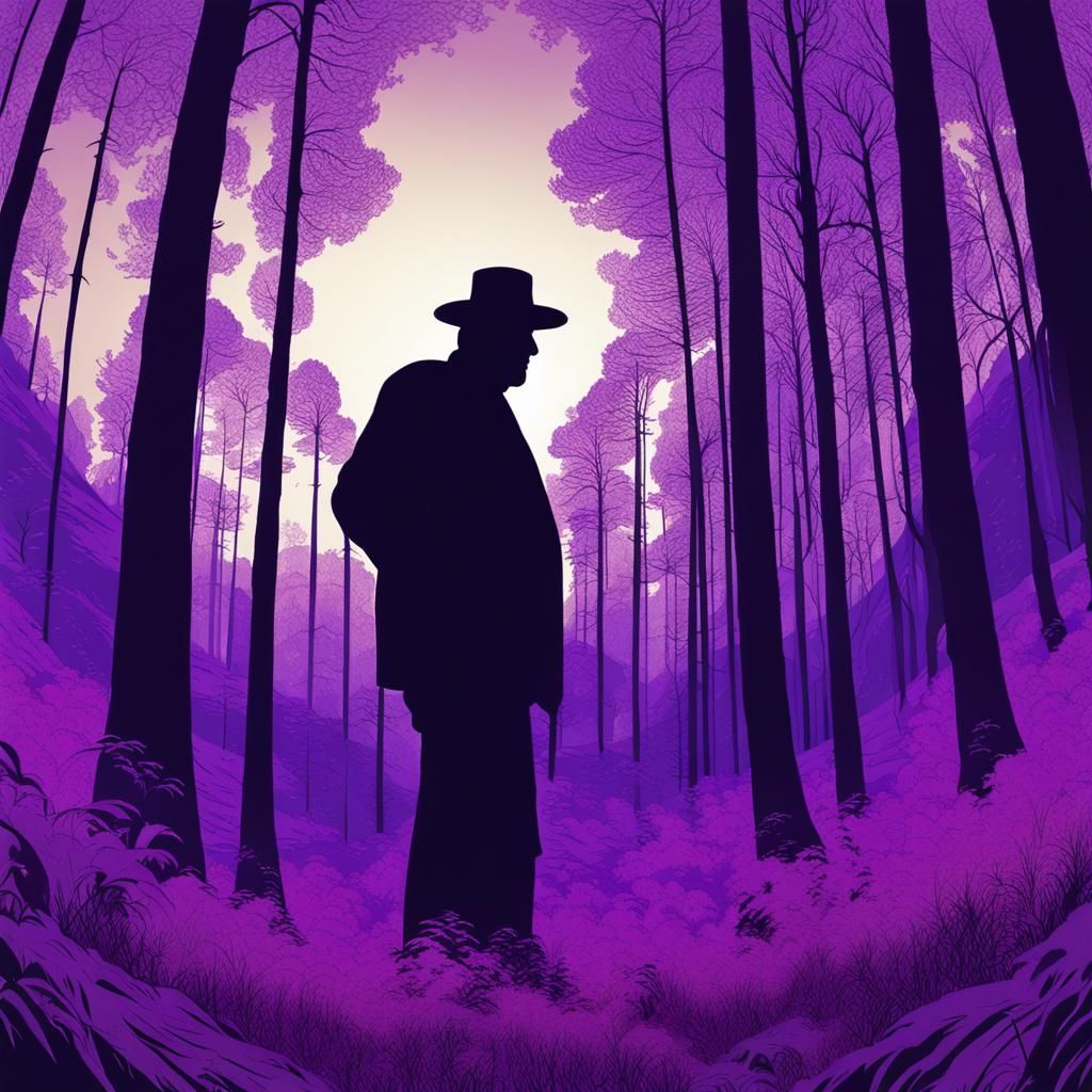 Silhouette in Purple Forest by Schuiten: Fisheye Lens