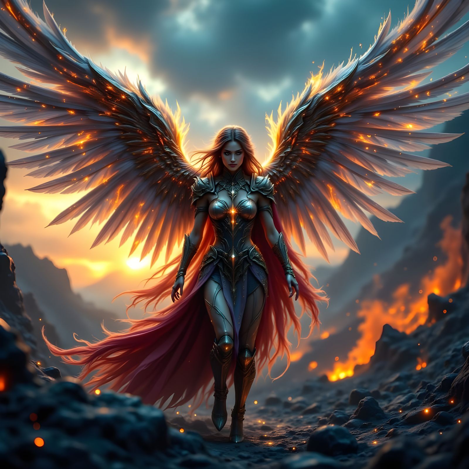 Warrior Angel Descends onto Battlefield