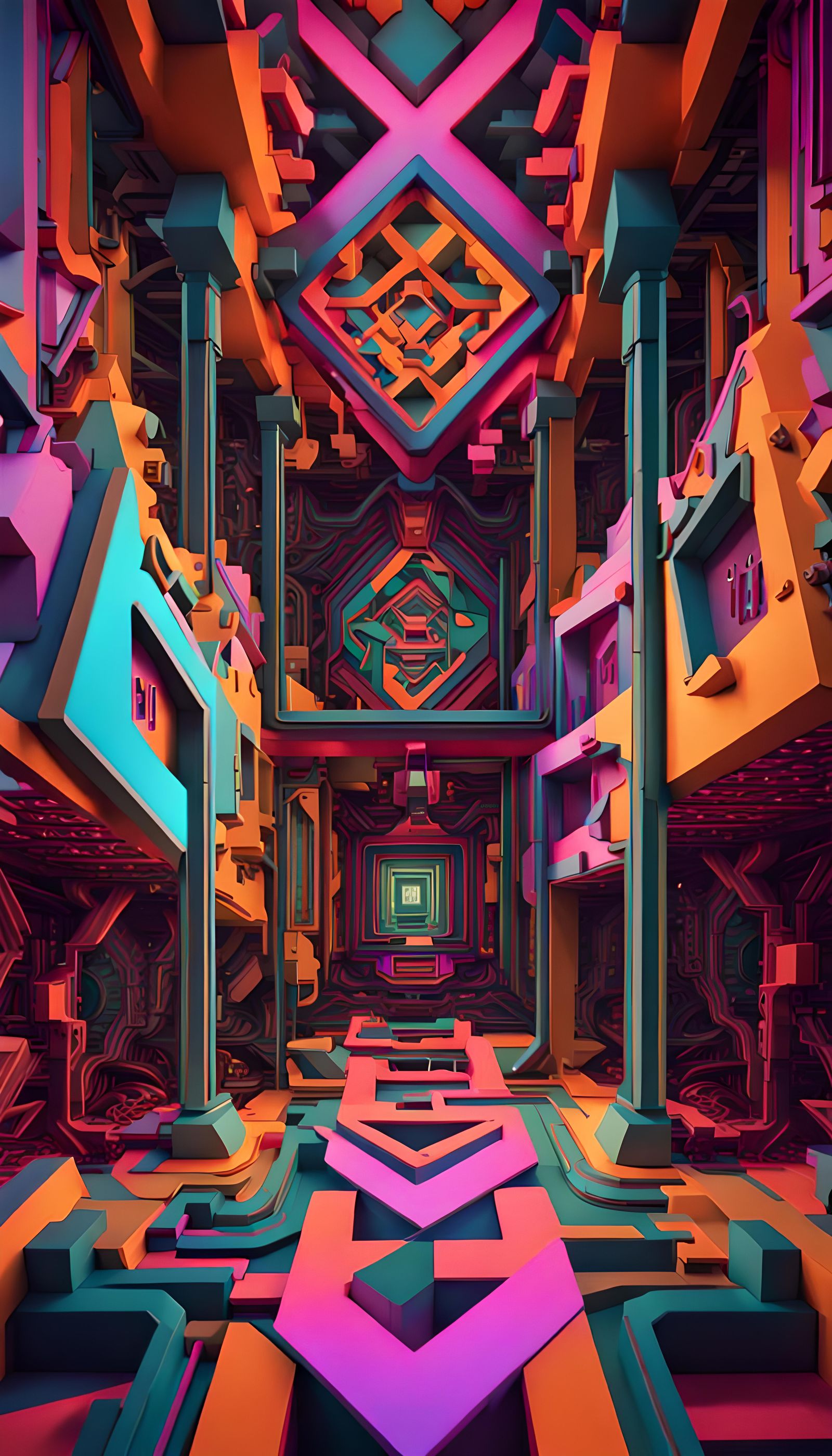 Hyperreal Abstract Art in Escher Style