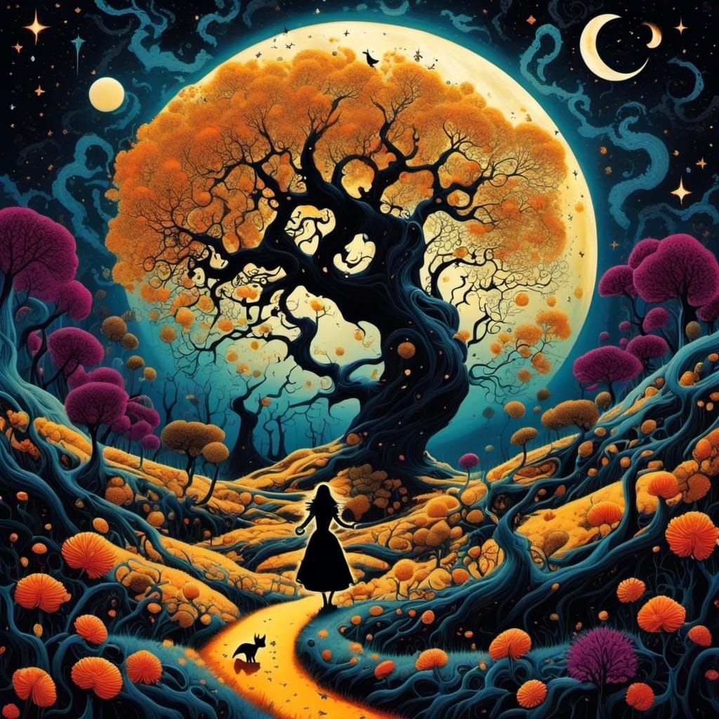 Alice in Wonderland: Gothic Macabre Collage Art