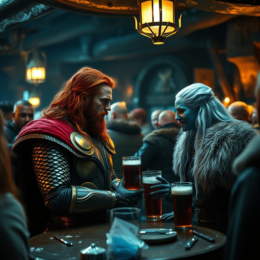 Thor and Killer Frost at Medieval Bar