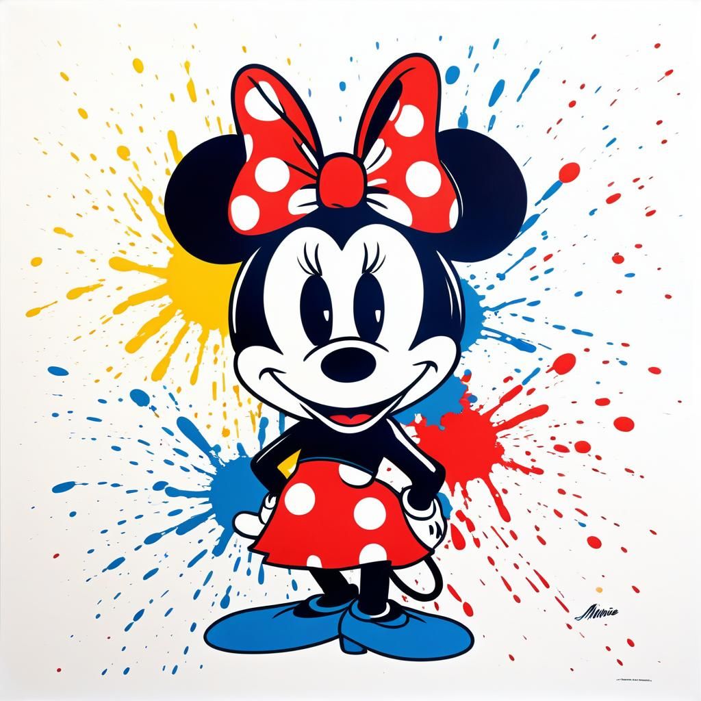 Minnie Mouse in Tricolor Pop Art Style