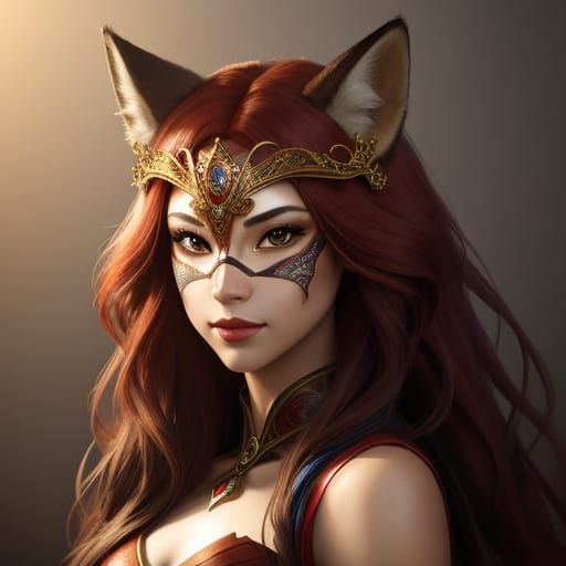 Disney Princess in Masquerade Luxury Fox Mask, Pencil Portra...