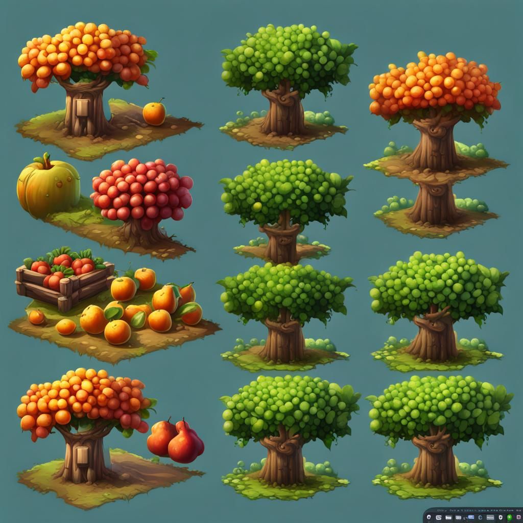 2D Sprite Sheet for Farm Game with Crops