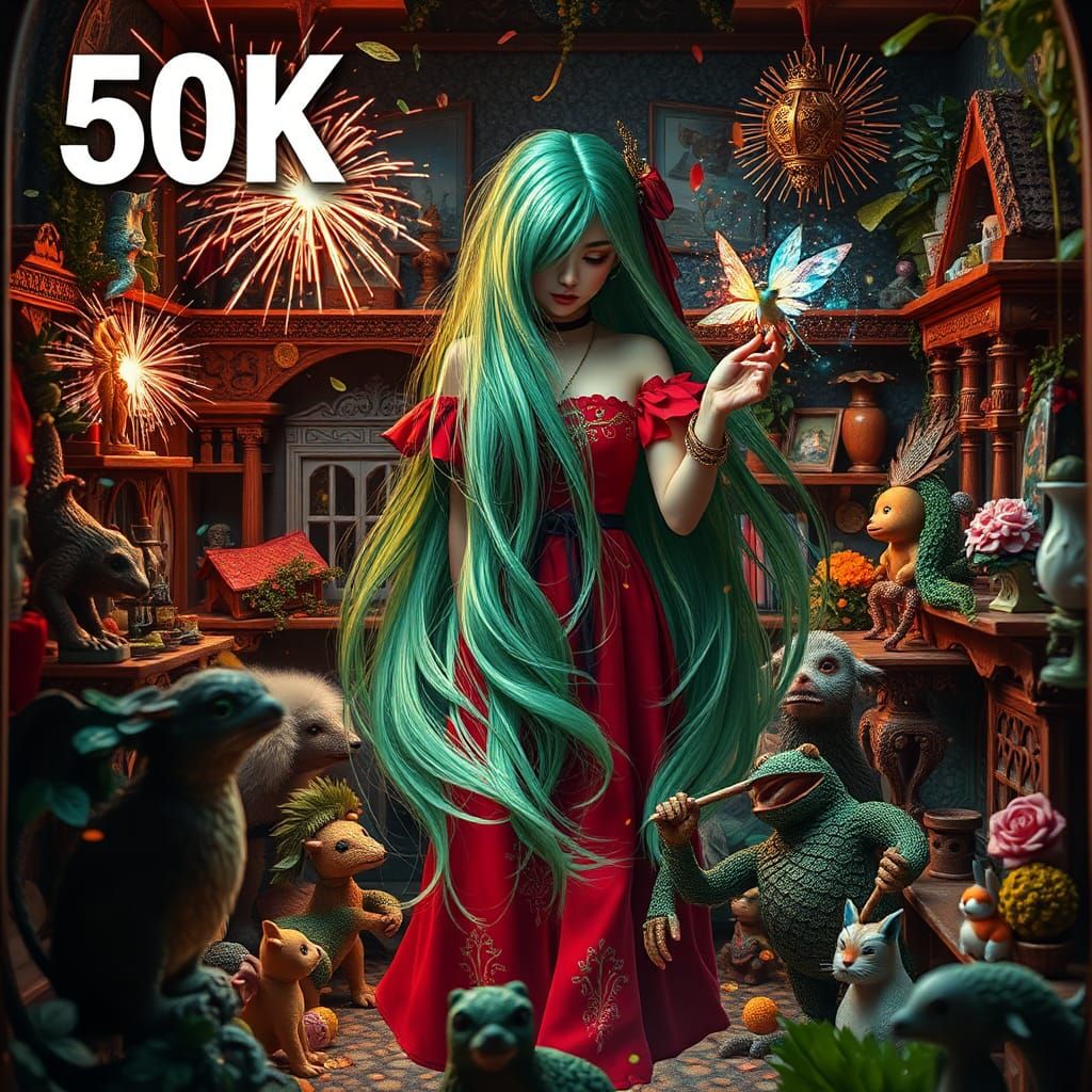 Wizard Blenta's Celebratory Spell: A Digital Art Collage