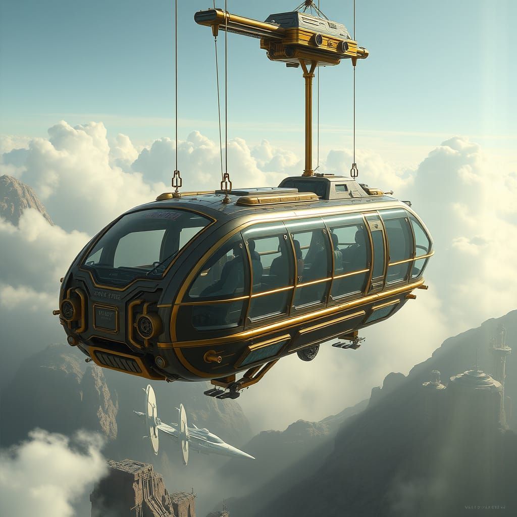 Futuristic Aetherlift Evacuation in High-Tech Style