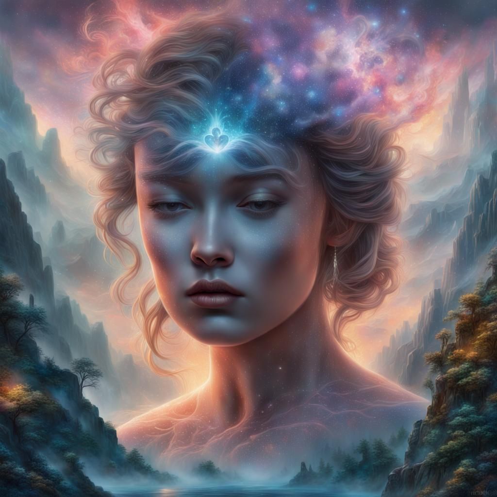 Double Exposure: Love and Hate Digital Illustration