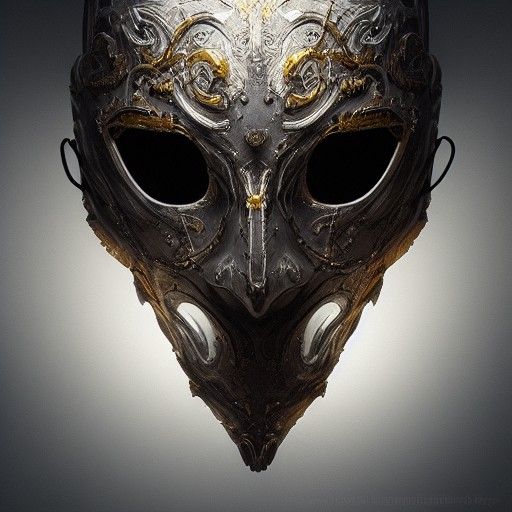 Baroque Venetian Halloween Mask in Hyperrealism Style
