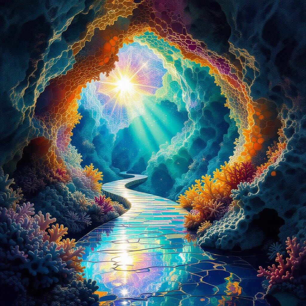 Magical Cavern with Fractal Walls and Coral Tunnels