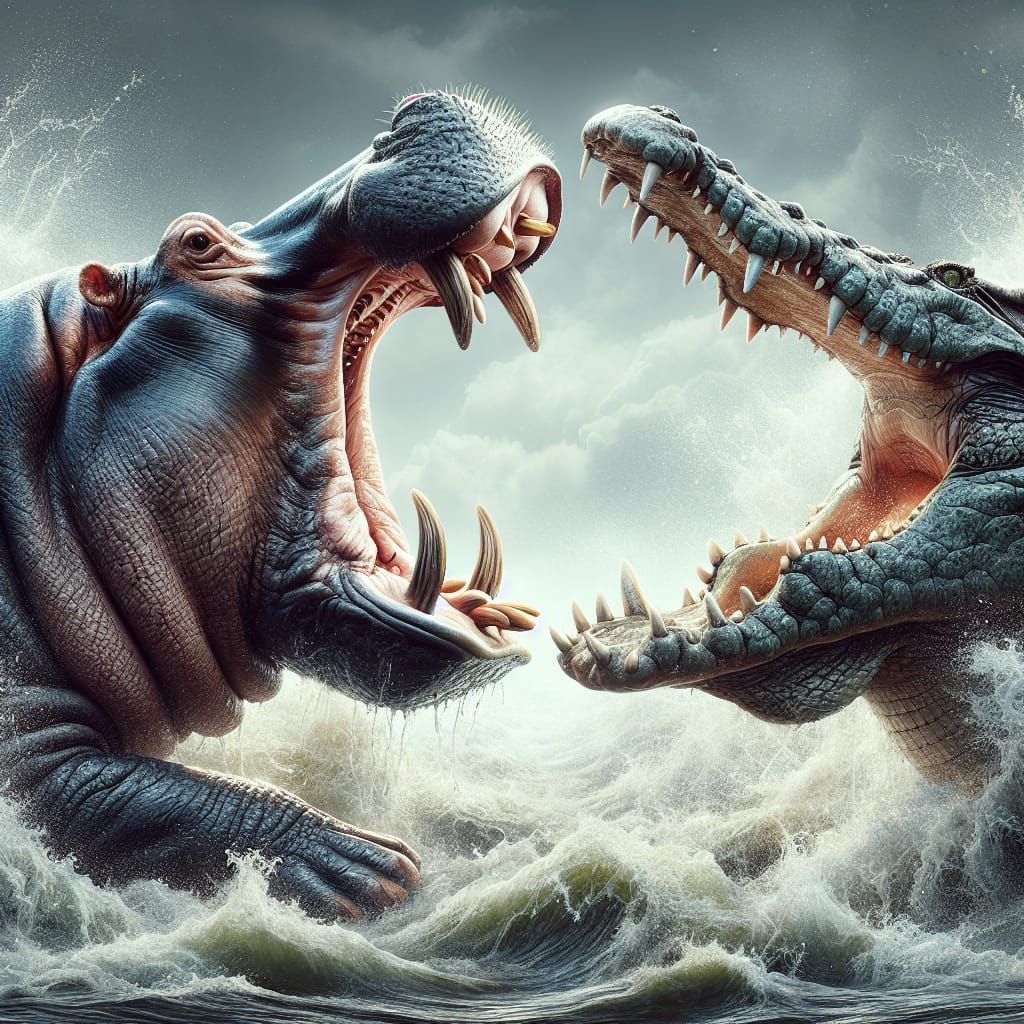 Hippo vs Crocodile: An Epic Standoff