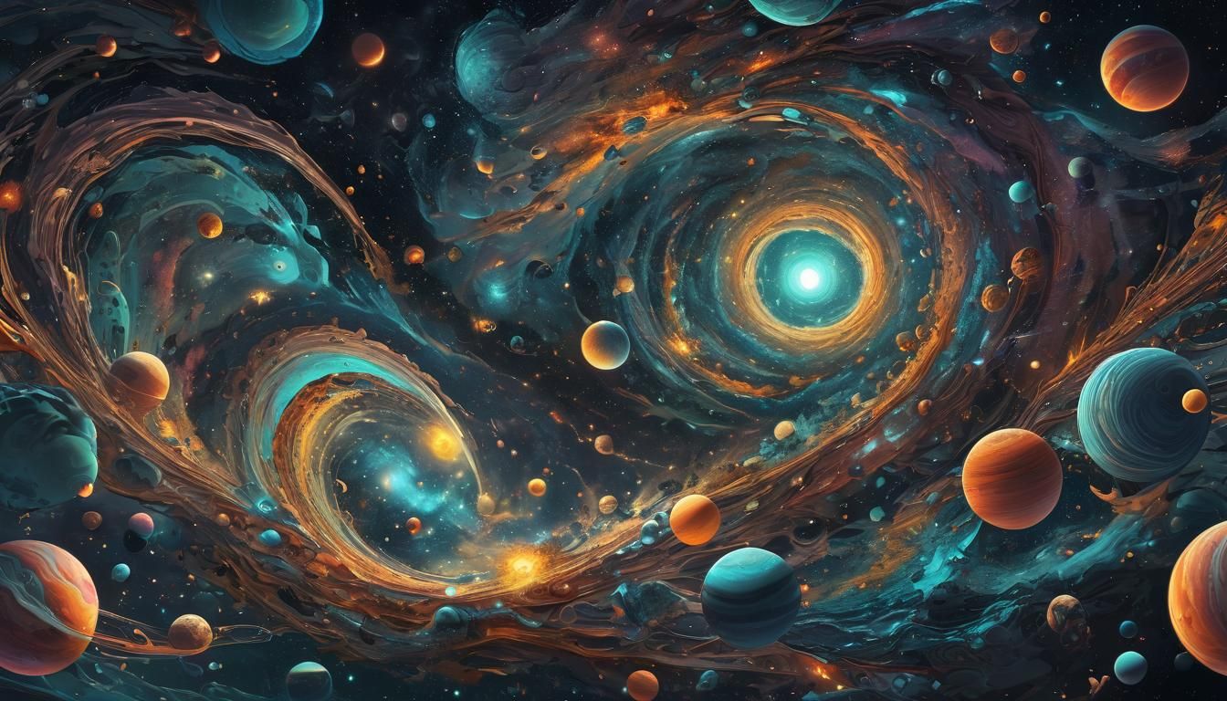 Astral Cosmic Illustration with Psychedelic Patterns