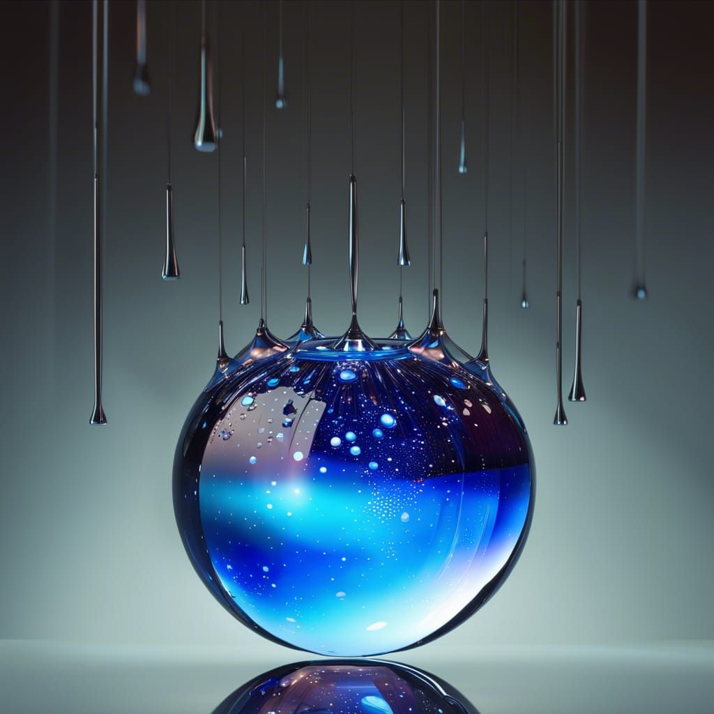 Nebula in Glass Orb, Digital Art