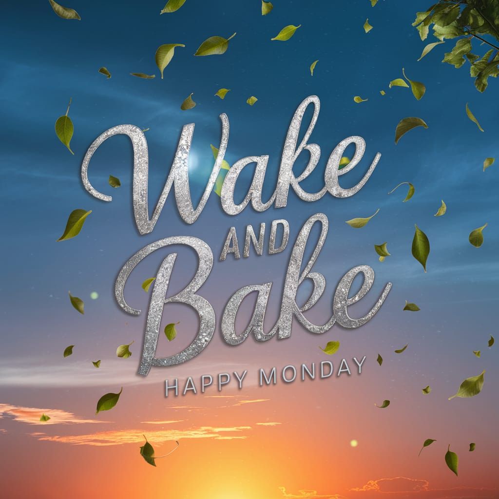 Vibrant Sunset Wallpaper with Silver and Gold Lettering