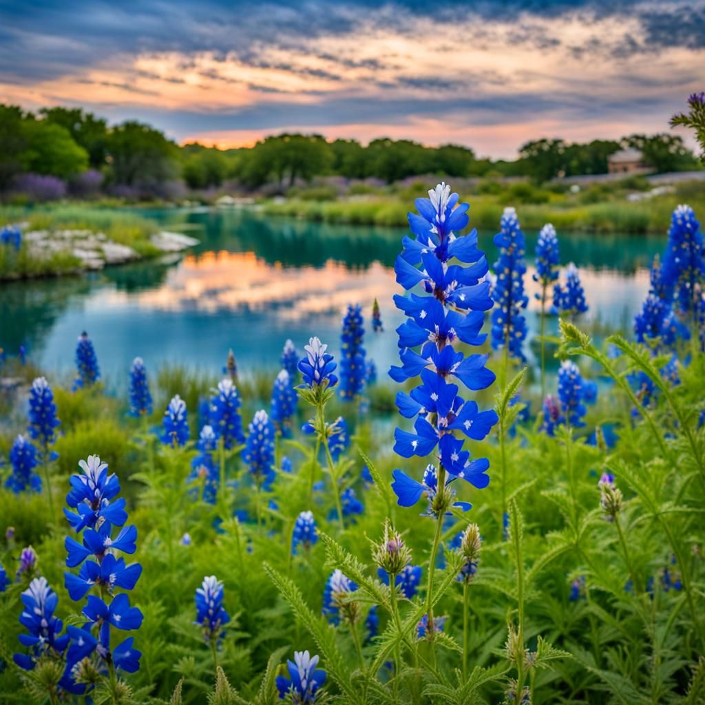 Texas Bluebonnet Super Bloom by Sky Blue Lake
