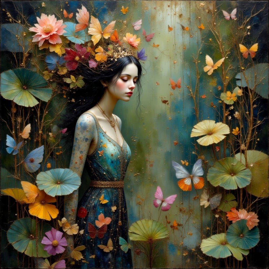 Beauty surrounds her ___