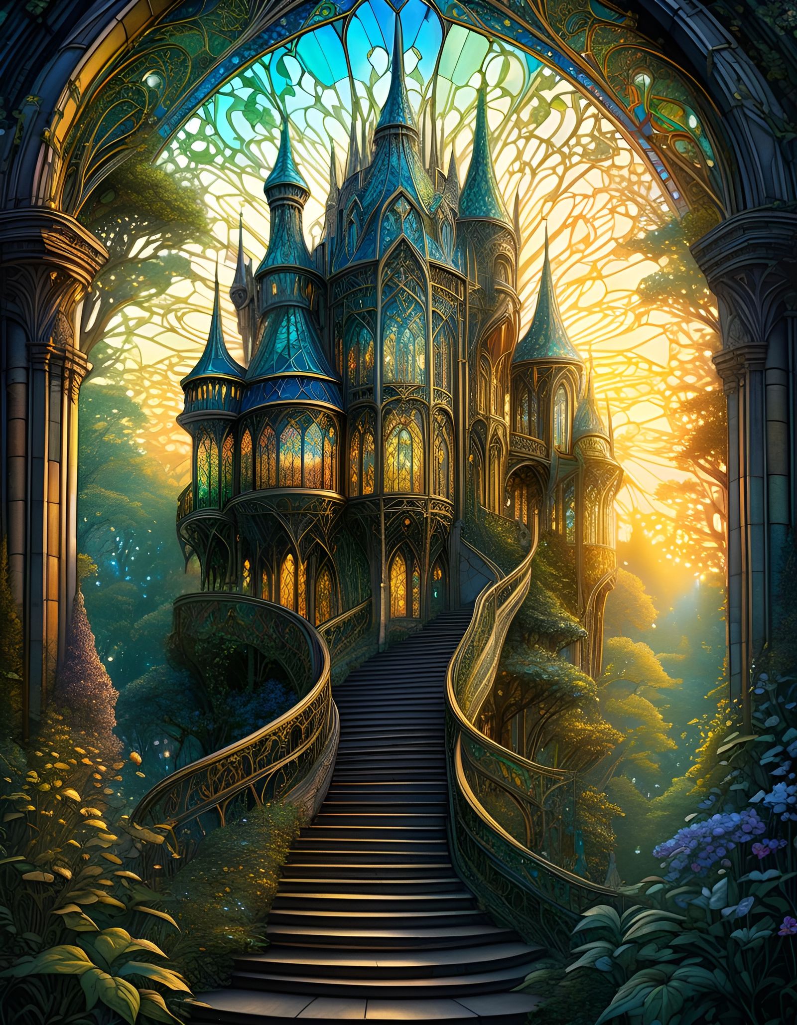 Fairytale Elvish Castle with Rococo Spires