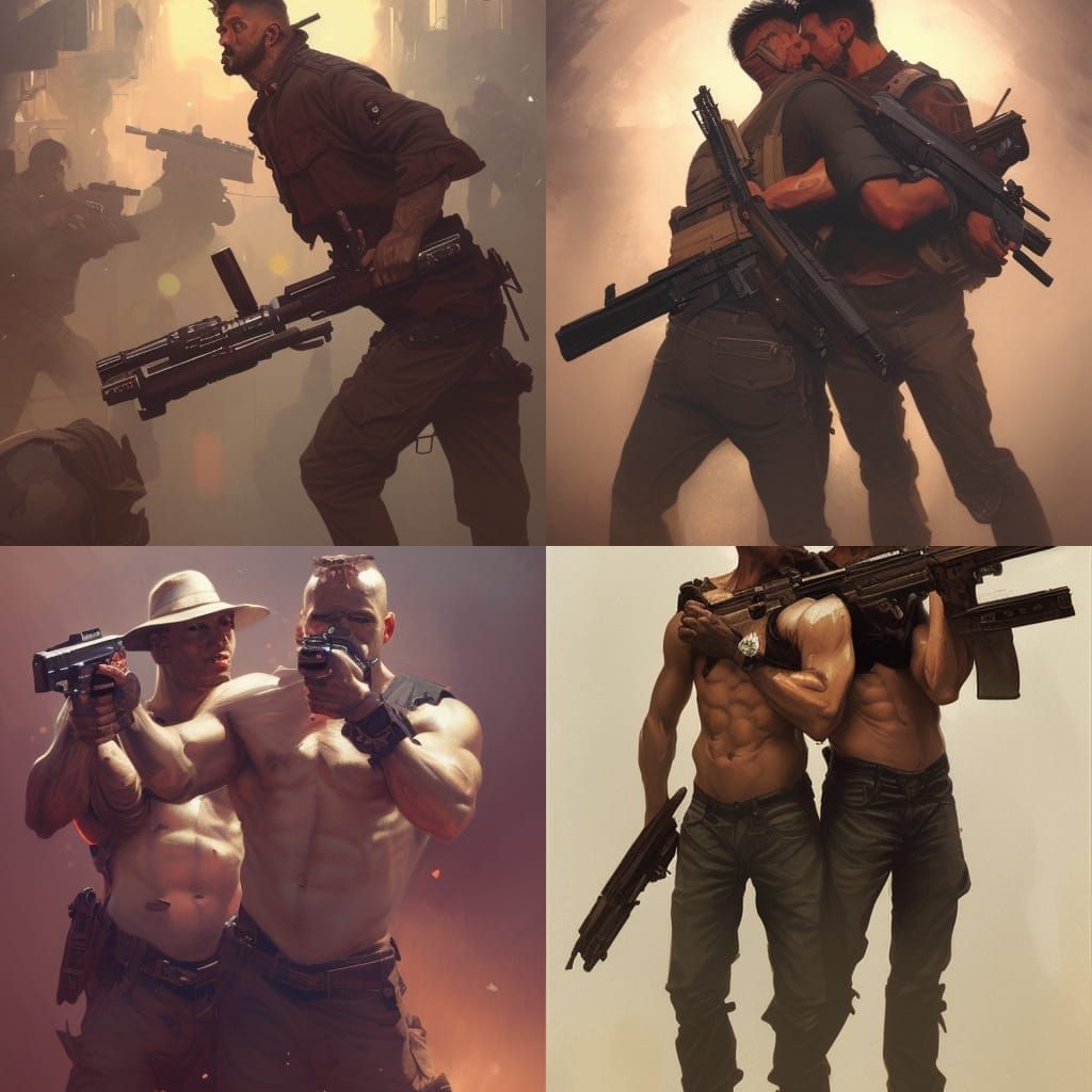 Intense Portrait of Two Men in Crisis