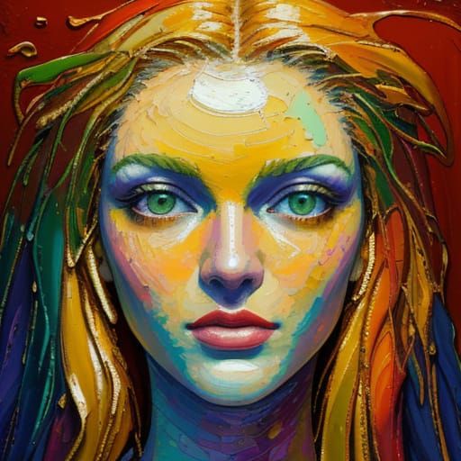 Expressionist Portrait in Neo-Impressionism Style