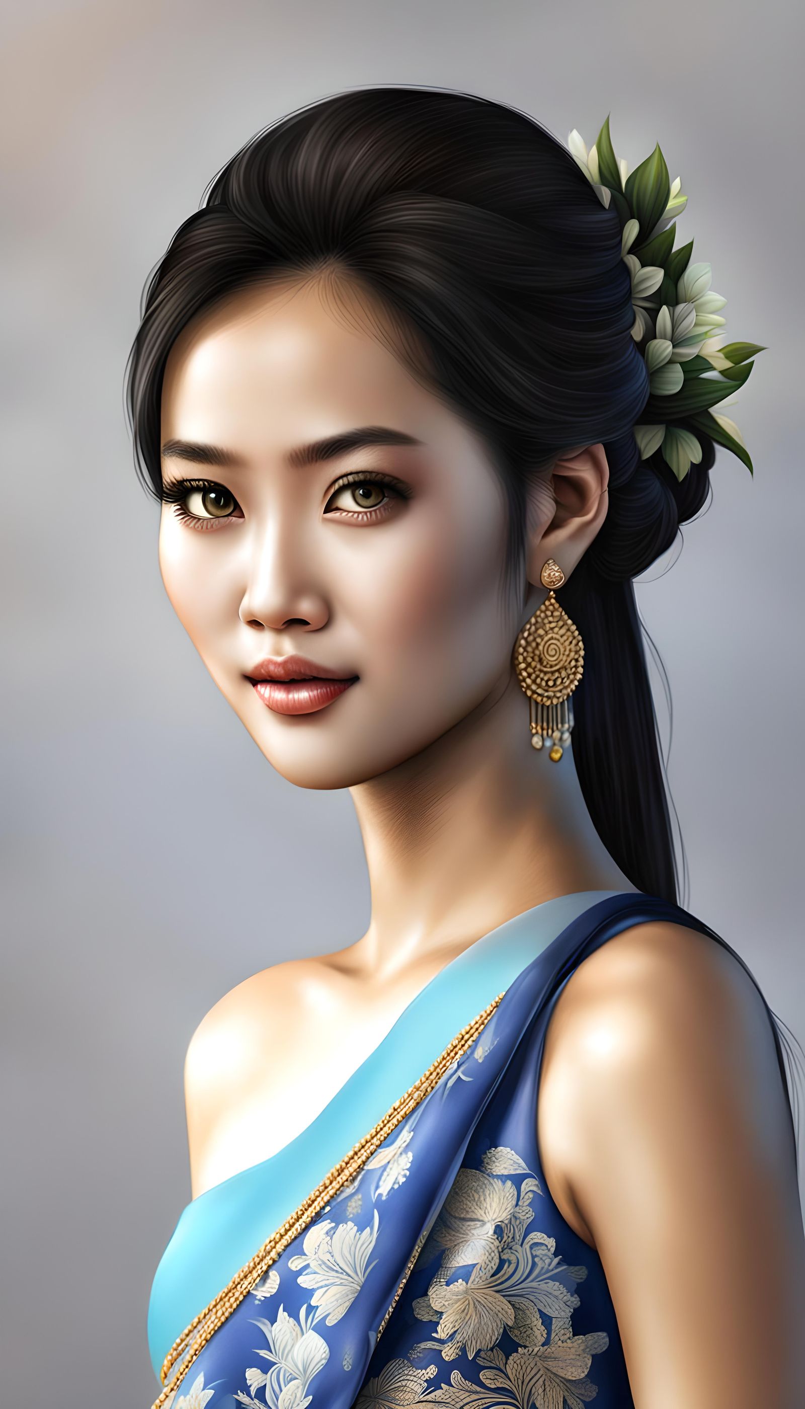 Realistic Portrait of a Gorgeous Thai Woman
