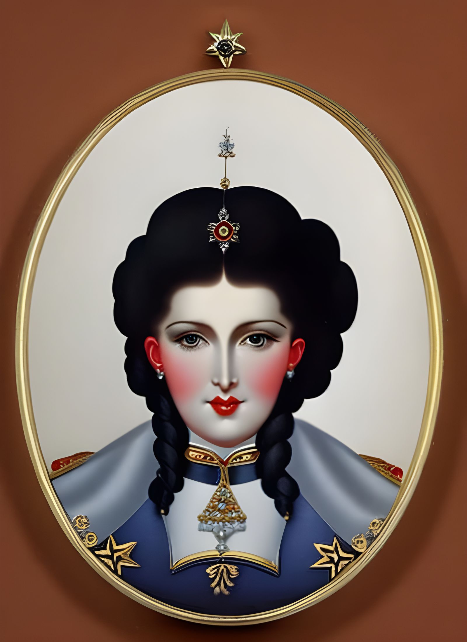 Austrian Queen Portrait in Pastel Illustration Style
