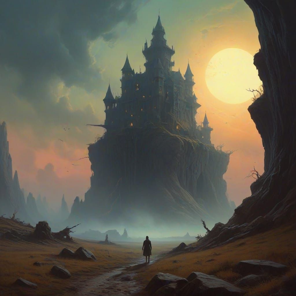 Ancient Cosmic Castle on Alien Planet