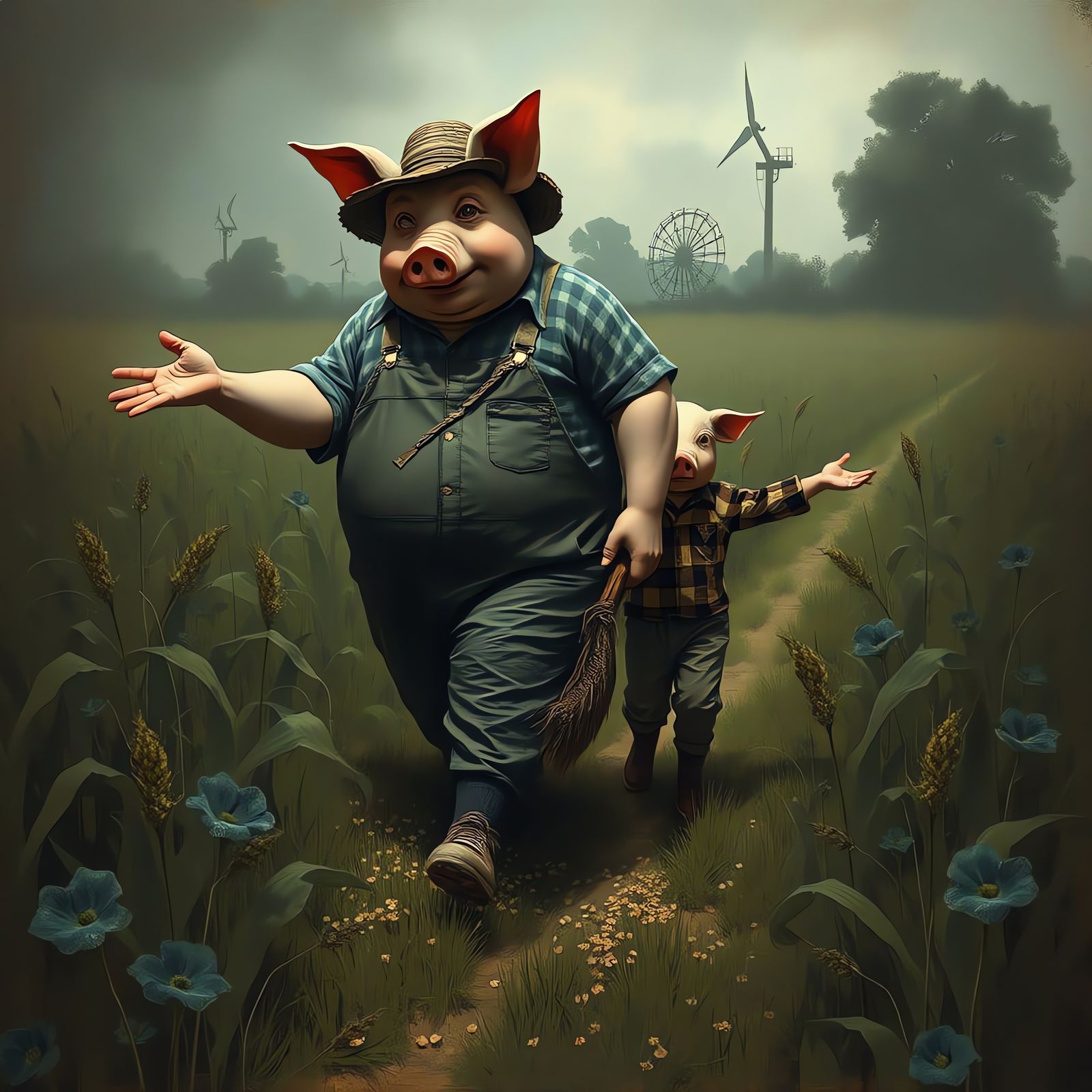 Sinister Pig Farmers Sowing Seeds