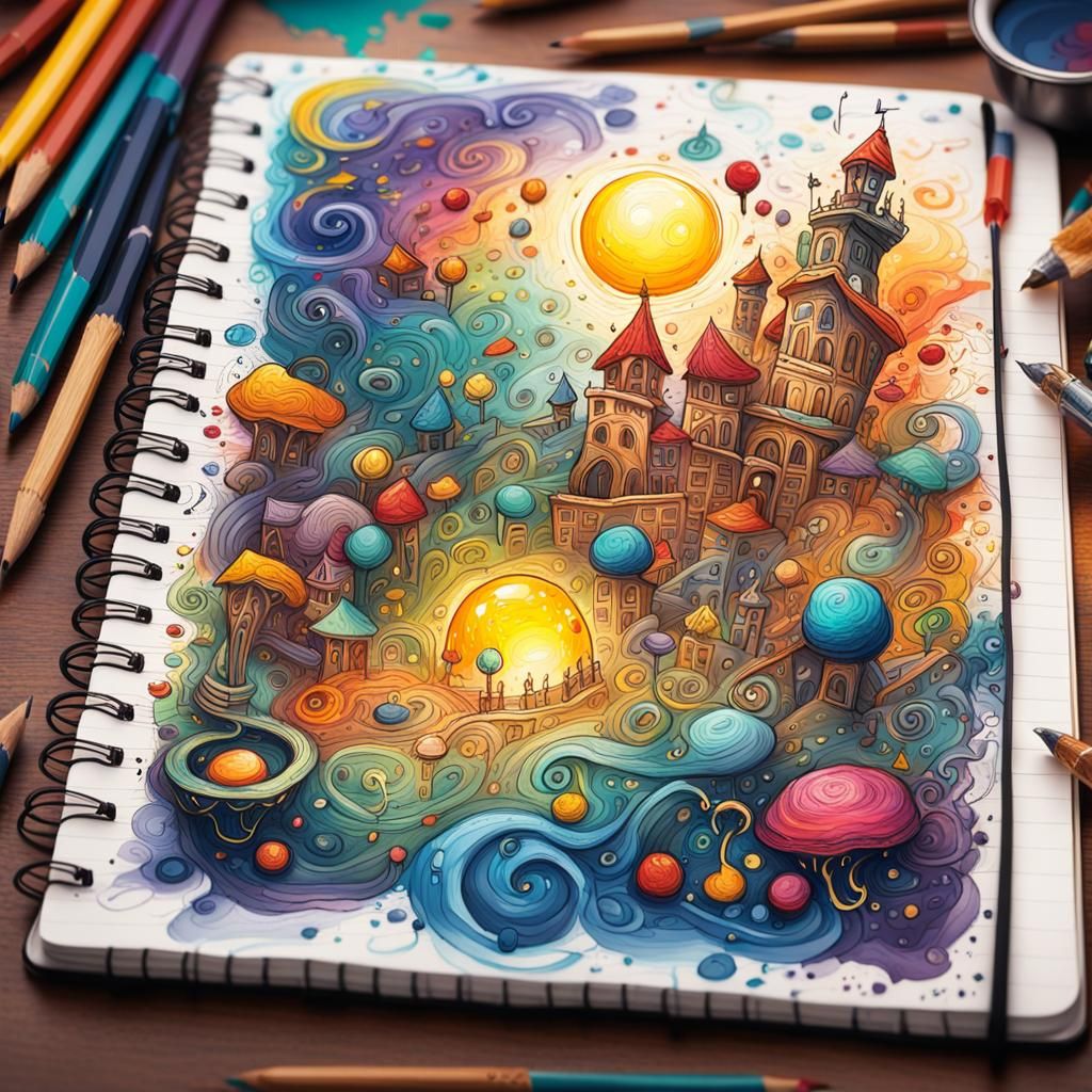 Whimsical Classroom Doodle Comes to Life as Oil Painting
