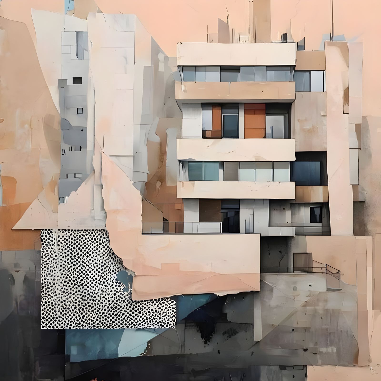 Expressive Urban Scene in Layered Textures