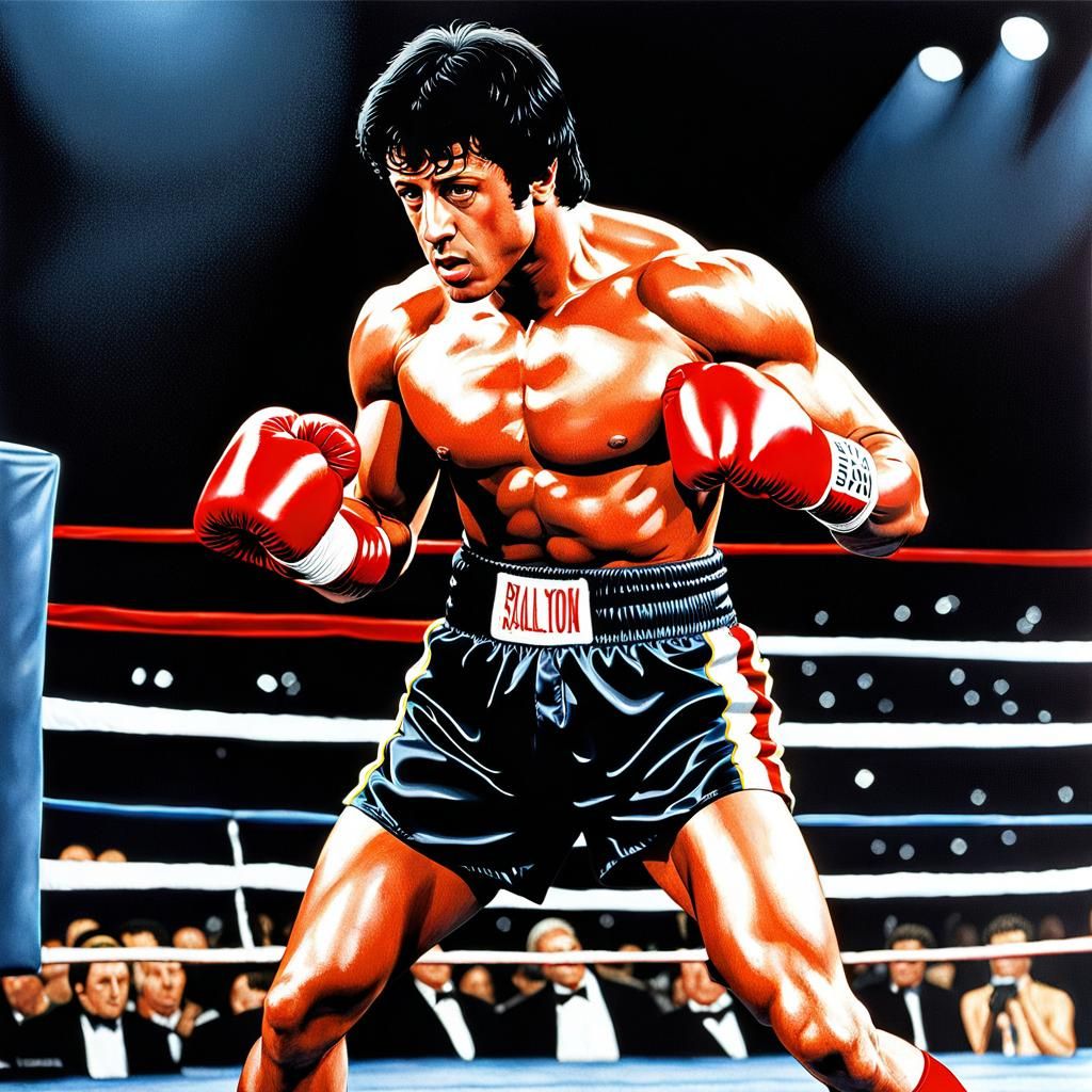 Rocky Balboa in the Ring: A Photorealistic Illustration