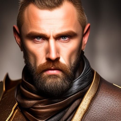 Heroic Half-Elf Swashbuckler in Cinematic Lighting