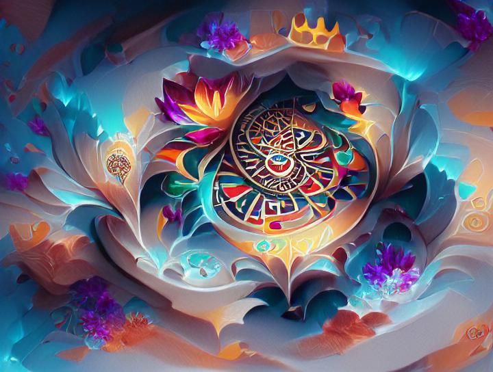 Awe-Inspiring Mandala Concept Art in Triadic Colors