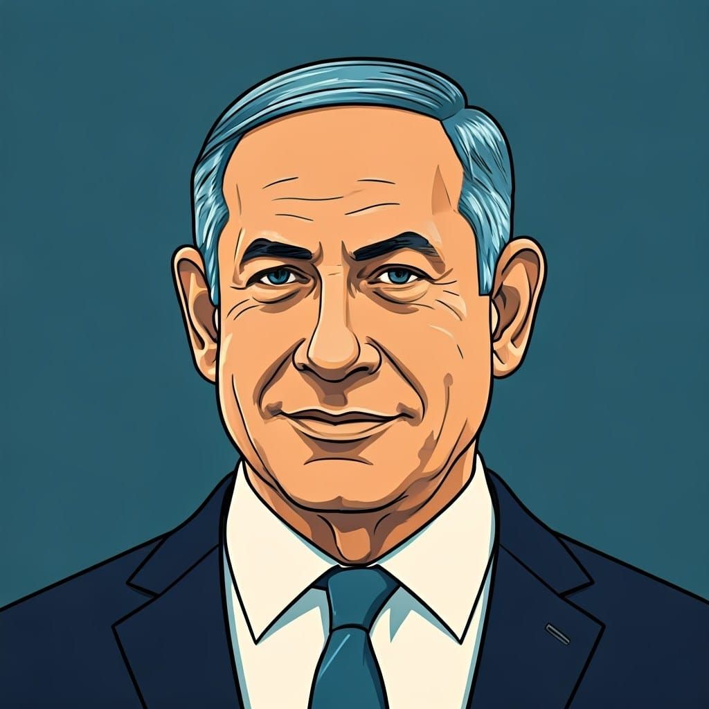 Minimalist Nordic Line Drawing of Smiling Man