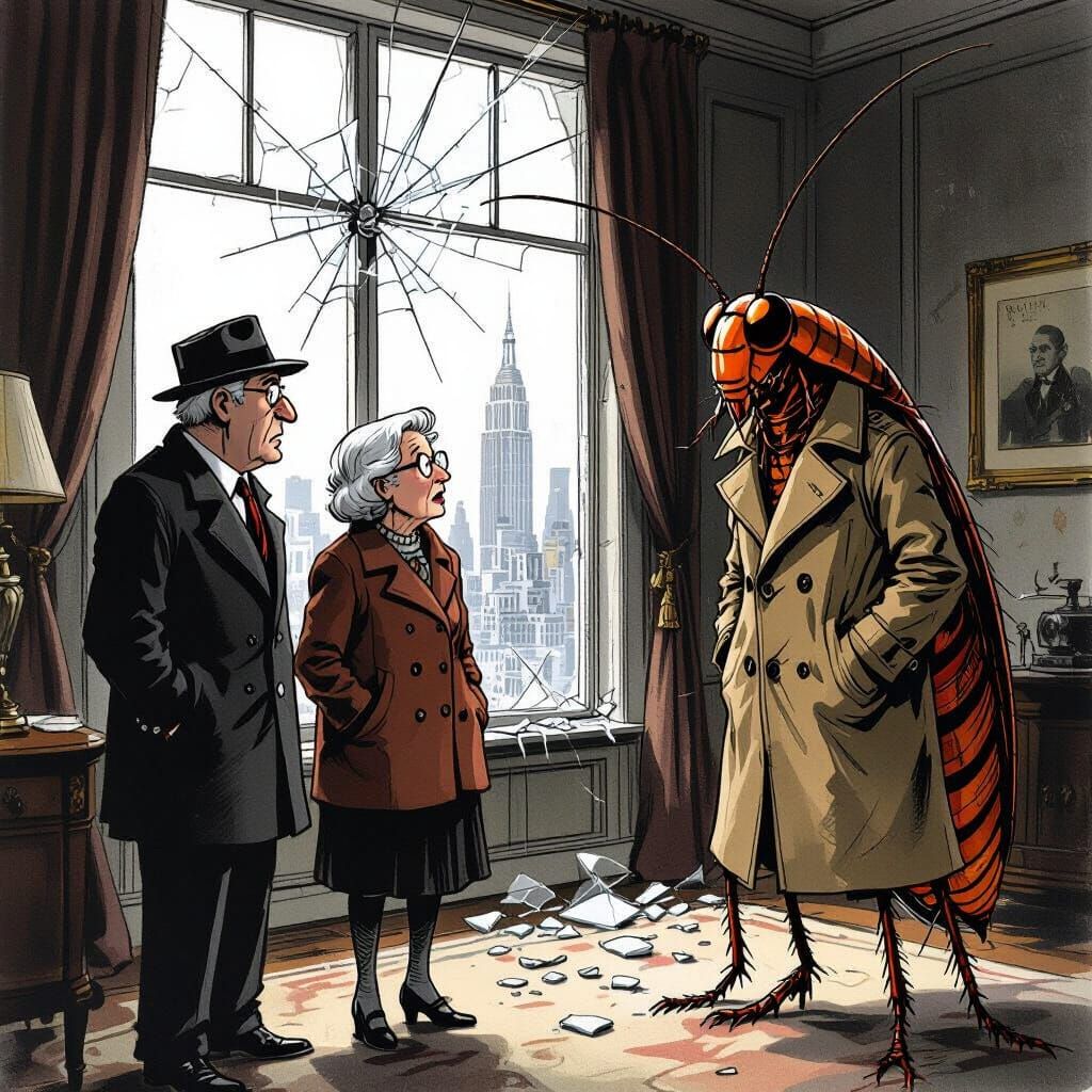 Film Noir Scene: Shock in a Manhattan Apartment