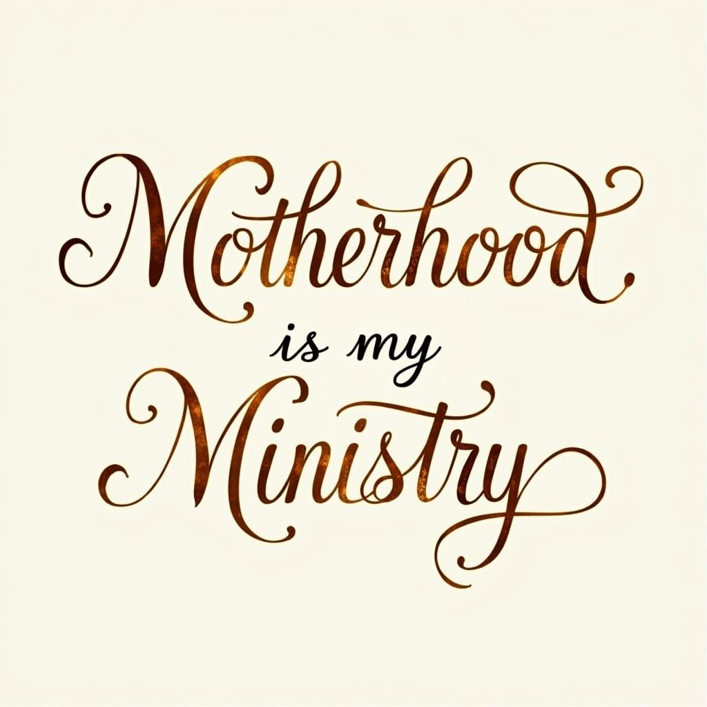 Elegant Cursive Script Typography: Motherhood is my Ministry