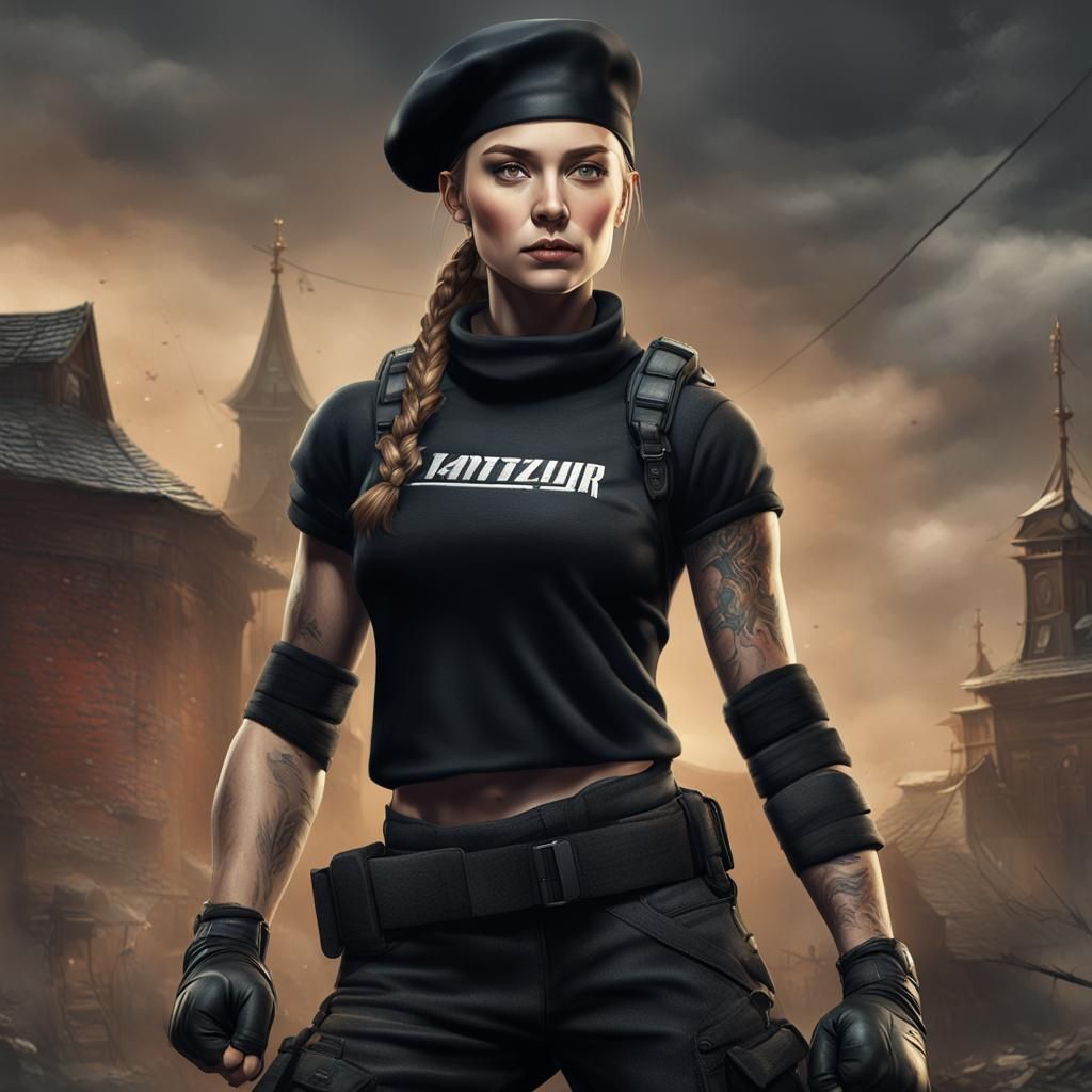 Russian MMA Fighter: Detailed Matte Painting