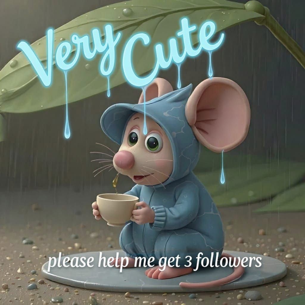 3D Water Text: "Very Cute" and Followers Request