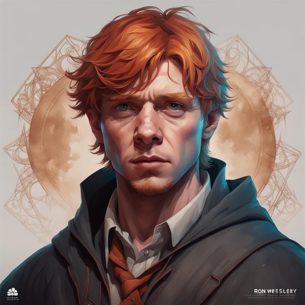 Ron Weasley Portrait in Hyperdetailed Digital Art Style