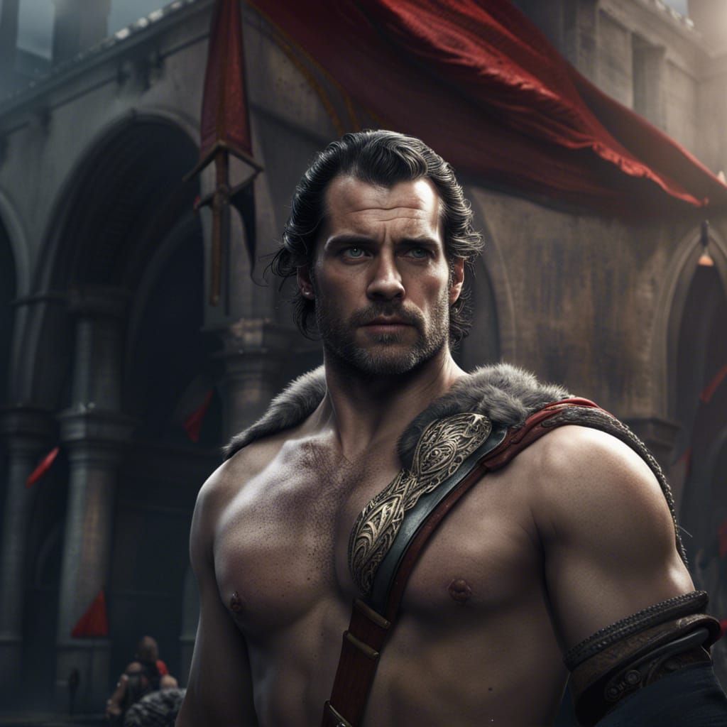 Shirtless Henry Cavill as Assassin's Creed Warrior