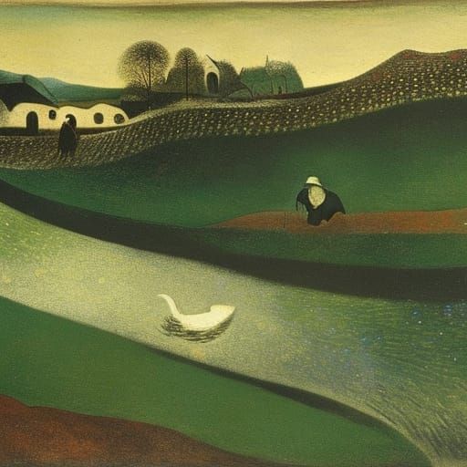 Old Man's Bokeh, Expressionist Winter River Scene