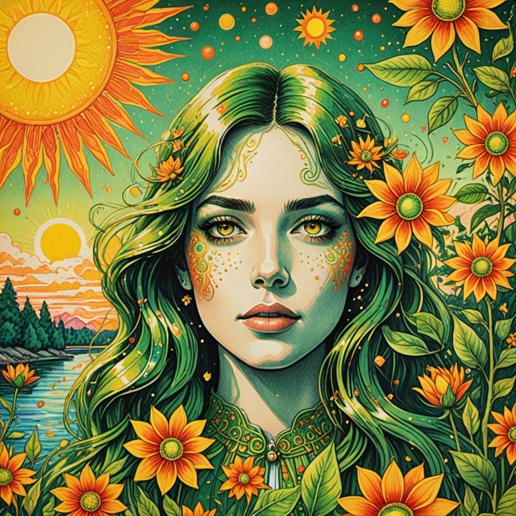 Psychedelic Crayon Sketch of Lucy in the Sky