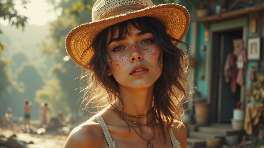 Ethereal Portrait in Dreamy Gouache Style