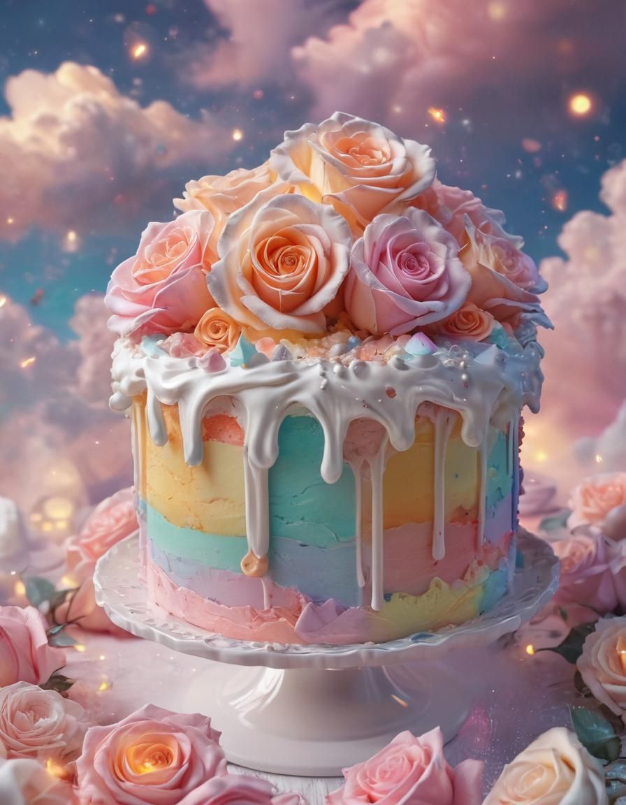 Heavenly rose cake