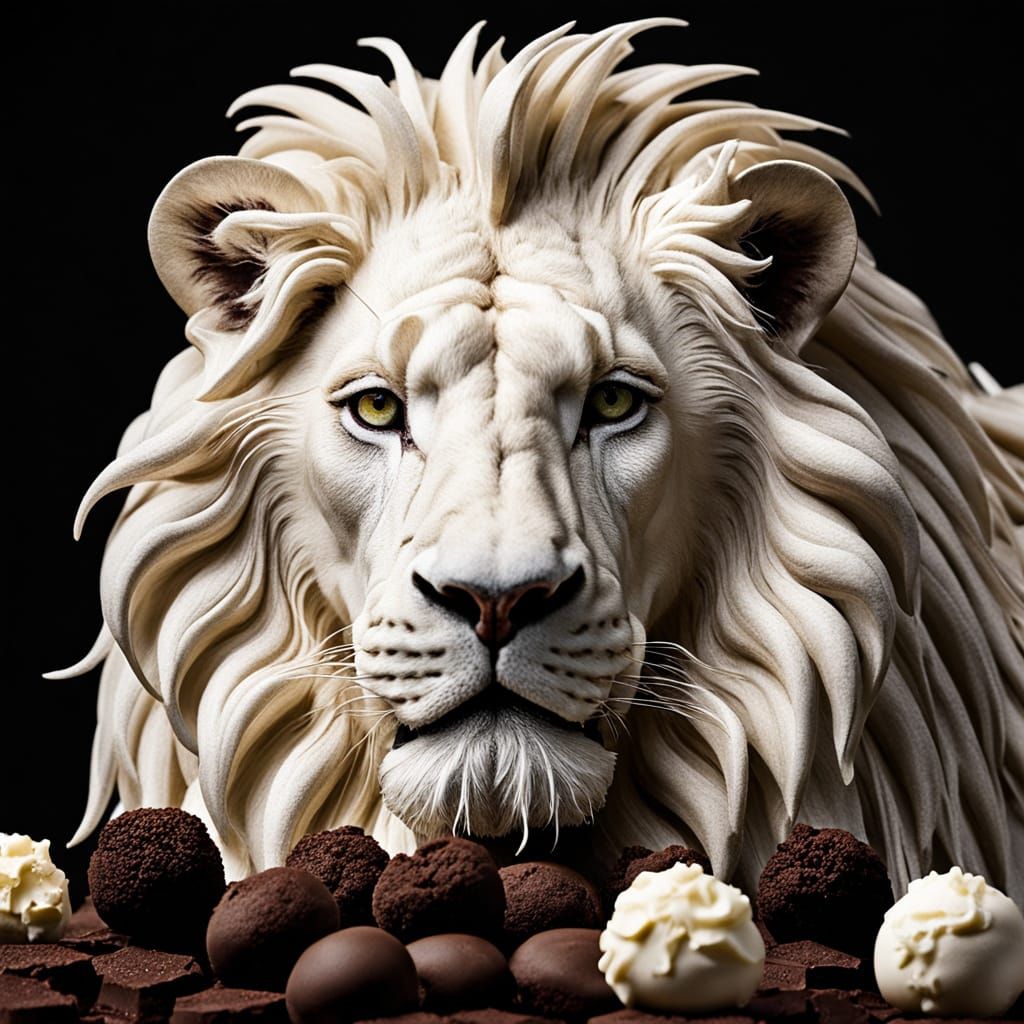 White Chocolate Lion on Truffle Mountain