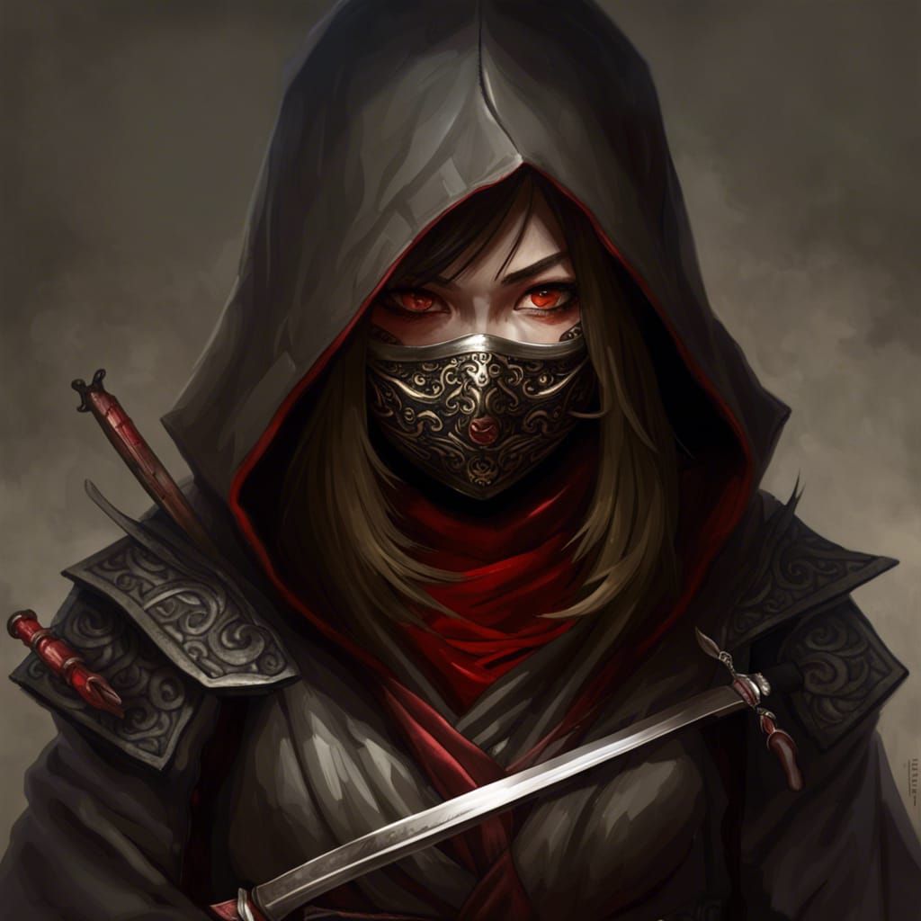 Hooded Japanese Assassin with Dagger