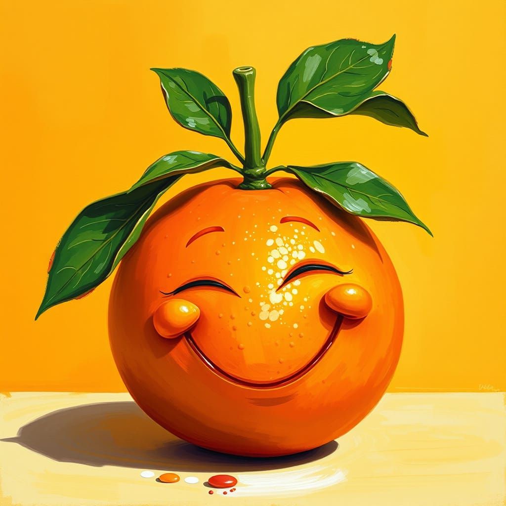 Vibrant Orange Personified in Whimsical Still Life