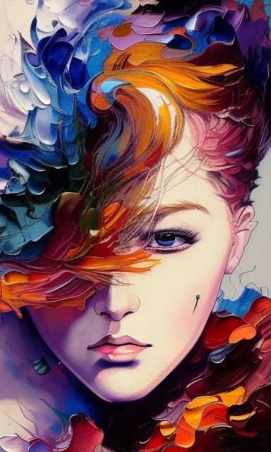 Old Man Winter Embraces Spring: Detailed Oil Painting